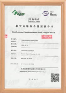 Identification and Classification Report for Air Transportation of Goods for EcoRunBattery battery products